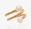 Anillo Mimbre Espiral Doble Perla